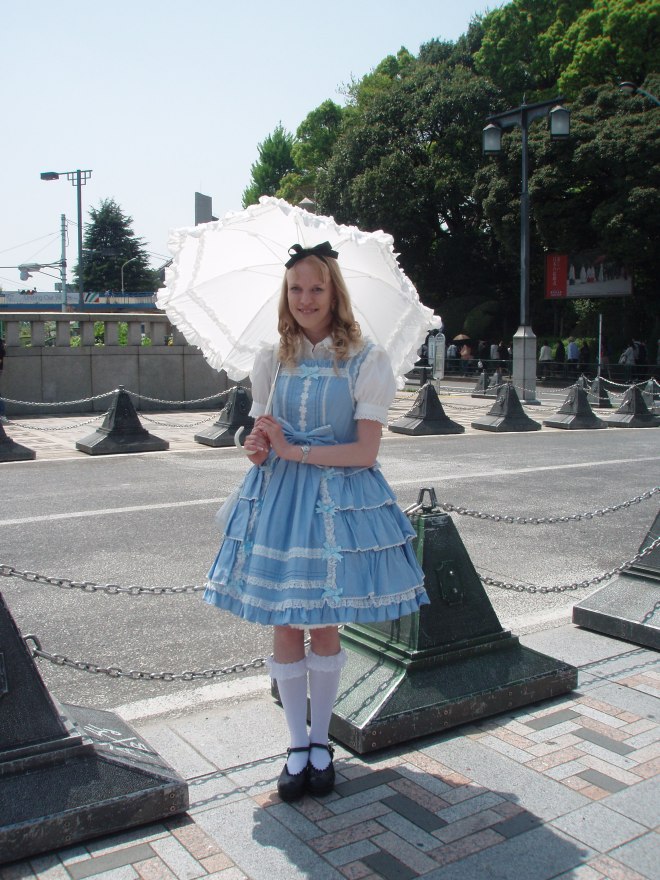 Sunday best outside Yoyogi Park