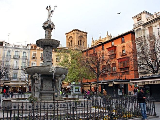 The Plaza Bibarrambla, Granada